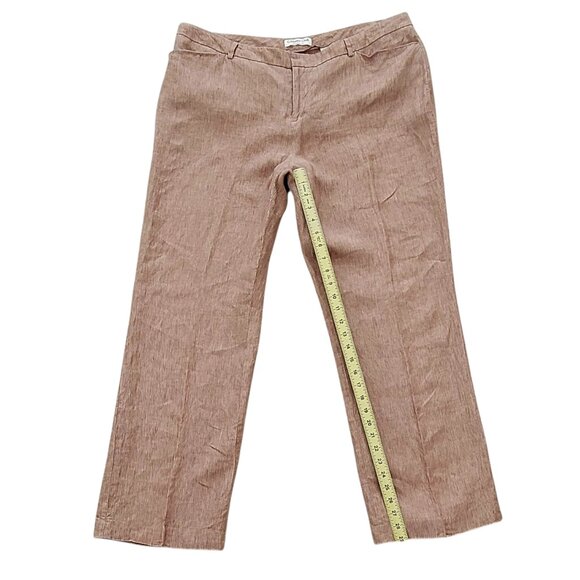 100% Linen Wide Leg Coldwater Creek Natural Fit Pants Neutral New Size 18 - Picture 11 of 13